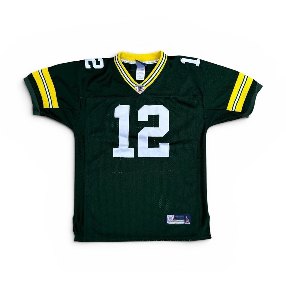 Reebok Field Stitch NFL Green Bay Packers Aaron Rodgers Jersey Size Large 14-16